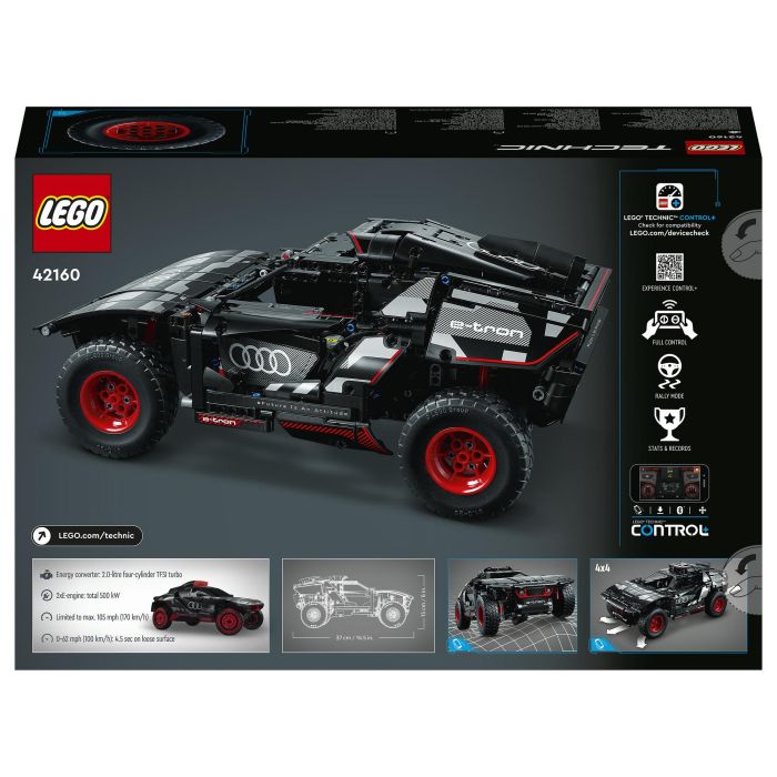 LEGO 42160 Audi RS Q e-tron Coche de Rally Teledirigido Modelo Todoterreno Dakar