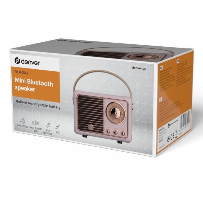 Denver Retro BT-Lautsprecher BTP-203 rose 1 Denver Retro BT-Lautsprecher BTP-203 rose 1