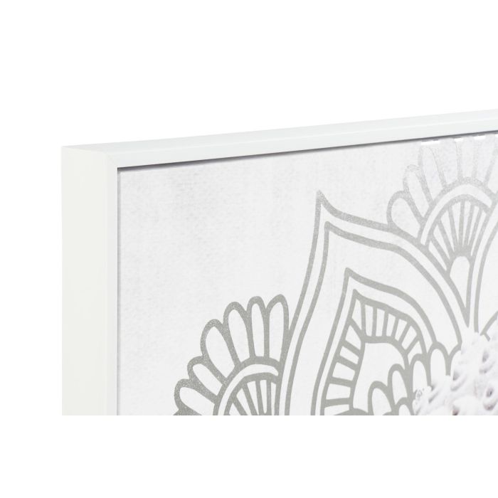 DKD Home Decor Cuadro Oriental Blanco Plateado Buda Lienzo PS 82.5 x 122.5 x 4.5 cm (2 Unidades) 1