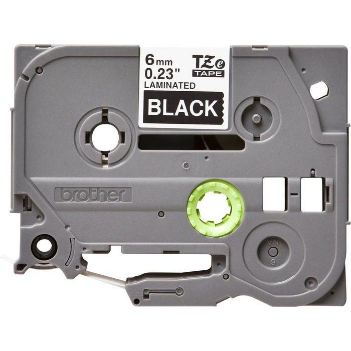 BROTHER Cinta laminada negro/ blanco 6mm 1 BROTHER Cinta laminada negro/ blanco 6mm 1
