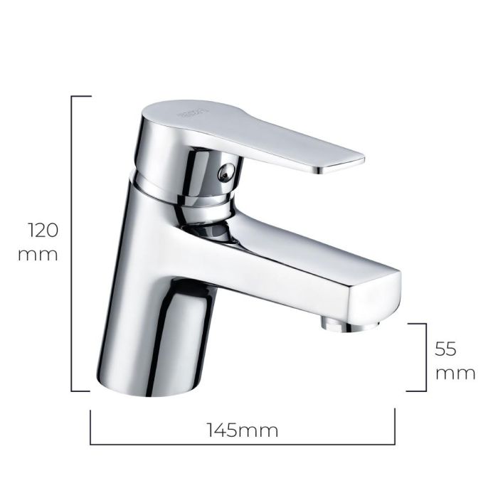 Edm Grifo monomando de lavabo serie Altea, cromado, cuerpo de latón con mango de zinc, cartucho cerámico, ref.01189/01660/01668 1 Edm Grifo monomando de lavabo serie Altea, cromado, cuerpo de latón con mango de zinc, cartucho cerámico, ref.01189/01660/01668 1