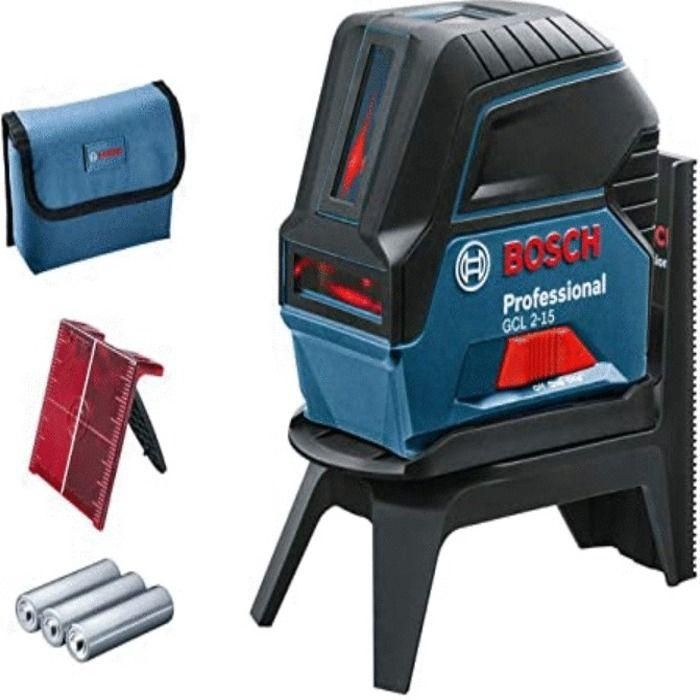 Bosch Professional GCL2-15 RM1 Láser combinado de puntos y líneas horizontal y vertical, autonivelante, con bloqueo de péndulo, soporte y estuche 0 Bosch Professional GCL2-15 RM1 Láser combinado de puntos y líneas horizontal y vertical, autonivelante, con bloqueo de péndulo, soporte y estuche 0