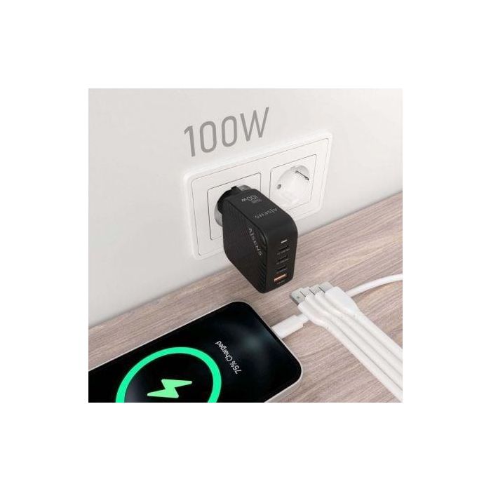 AISENS - CARGADOR GaN 100W, 3xUSB-C PD3.0 QC4.0, 1xUSB-A QC3.0, NEGRO 4 AISENS - CARGADOR GaN 100W, 3xUSB-C PD3.0 QC4.0, 1xUSB-A QC3.0, NEGRO 4