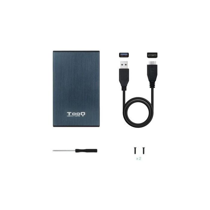 TooQ TQE-2527PB Caja Externa Disco Duro Portátil 2.5" (9.5mm) USB 3.1 Gen 1 hasta 4TB SATA III Aluminio Azul Pacífico 2 TooQ TQE-2527PB Caja Externa Disco Duro Portátil 2.5" (9.5mm) USB 3.1 Gen 1 hasta 4TB SATA III Aluminio Azul Pacífico 2