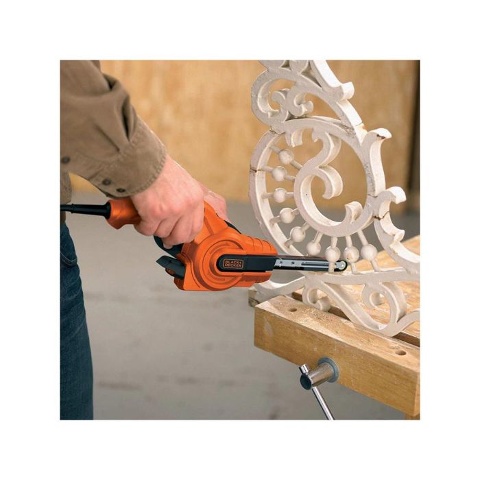 Black + Decker Lima eléctrica ciclónica de 900-1400 rpm con interruptor de polvo, incluye brazo recto de 13 mm y 3 bandas 5 Black + Decker Lima eléctrica ciclónica de 900-1400 rpm con interruptor de polvo, incluye brazo recto de 13 mm y 3 bandas 5