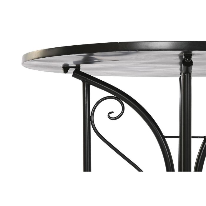 Mesa Redonda Comedor Terraza Y Jardin DKD Home Decor Negro Multicolor 80 x 76 x 80 cm 2