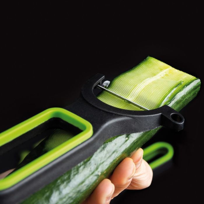 Quid Veggy Set 3 Peladores, Metal, Verde, 19x10x5 cm 4