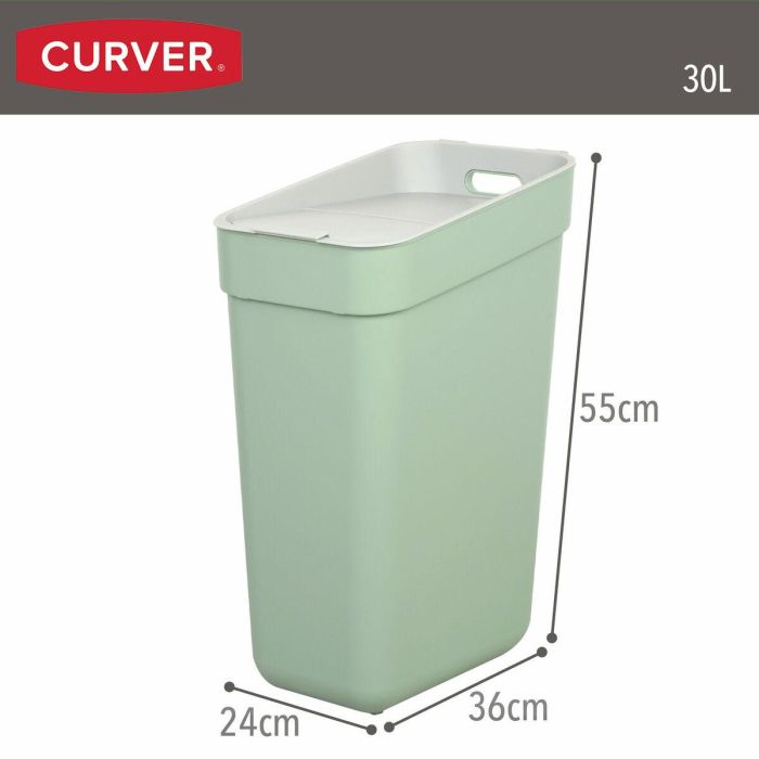 Cubo de basura Curver Verde Plástico 30 L (6 Unidades) 3 Cubo de basura Curver Verde Plástico 30 L (6 Unidades) 3