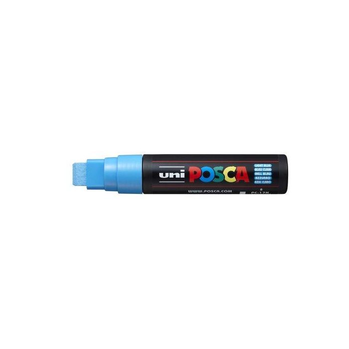 POSCA Marcador PC-17K No Permanente Punta Biselada 15 mm Azul Claro - Tinta Base Agua, No Tóxico