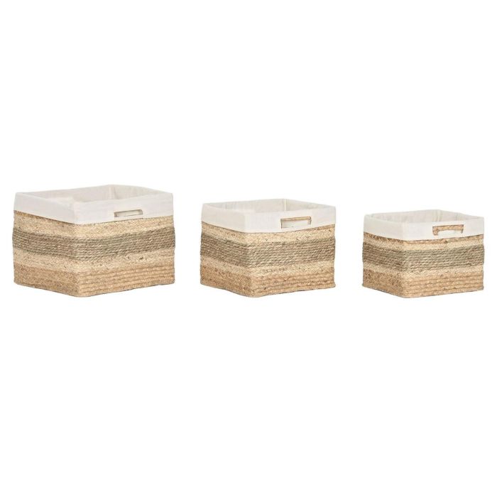 Cesta Tropical DKD Home Decor Natural 33 x 28 x 40 cm Set de 3 Cesta Tropical DKD Home Decor Natural 33 x 28 x 40 cm Set de 3