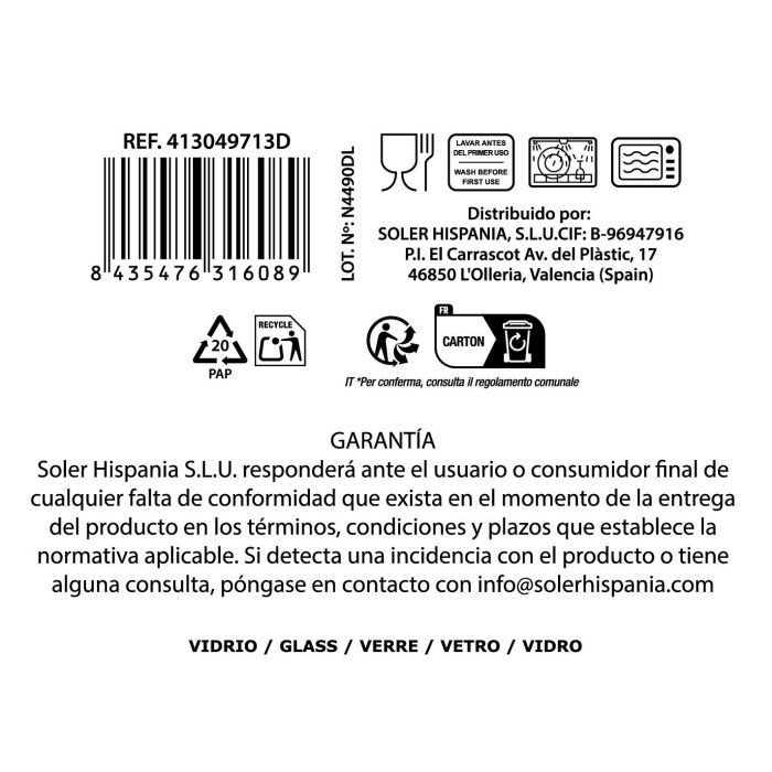 La Mediterranea Vaso 360cc "Nalon Optic" ø7,2 x 9,5 cm 3