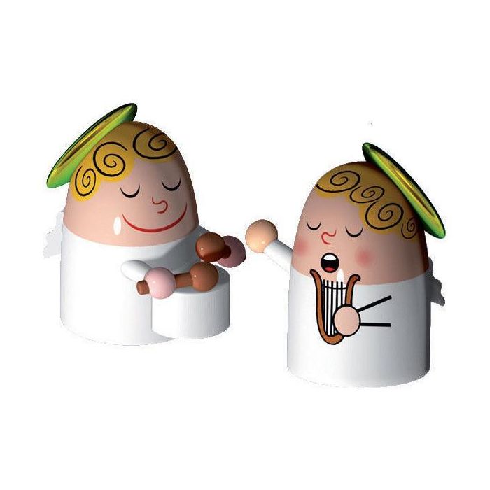 Alessi AMGI26SET3 Angels Band Set de Dos Estatuas de Porcelana Diseñado por LPWK, Massimo Giacon