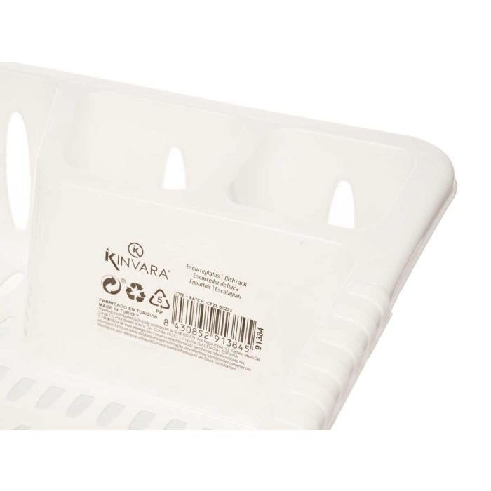 Escurreplatos pequeño blanco Kinvara 40x8x29.5 cm plástico (24 Unidades) 2 Escurreplatos pequeño blanco Kinvara 40x8x29.5 cm plástico (24 Unidades) 2