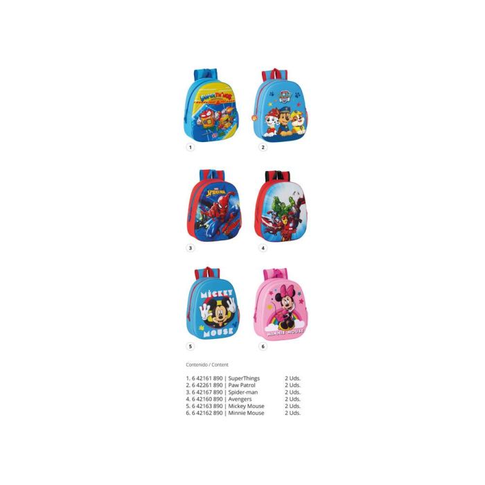 Expositor Escolar Safta Mochilas 3D Surtidas 650x280x1580 mm 1