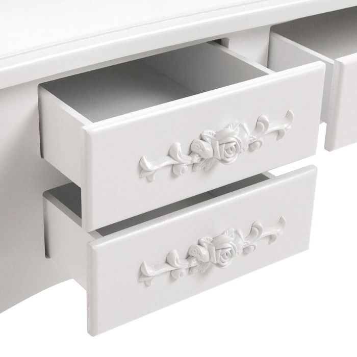 Tocador Blanco Versa con Taburete y Luces LED, 40x90x144 cm 5 Tocador Blanco Versa con Taburete y Luces LED, 40x90x144 cm 5