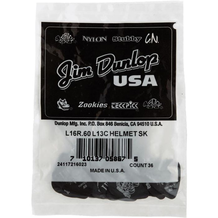 Dunlop Pack 36 Púas Lucky 13 Series Iii Helmet Skull - 0,60 Mm 2