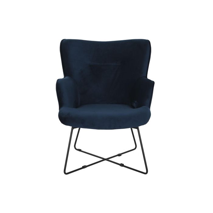 Butaca DKD Home Decor Azul Negro Metal 68 x 76 x 90 cm 5 Butaca DKD Home Decor Azul Negro Metal 68 x 76 x 90 cm 5