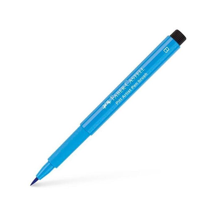 Faber Castell Rotulador Pitt Artist Pen Brush Azul Esmalte, Tinta Pigmentada, Permanente, 10 Unidades (10 Unidades)