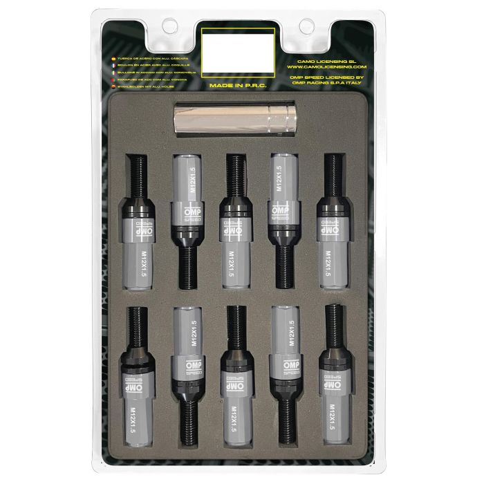 Omp Speed Juego De 20 Tornillos Con Protector De Aluminio De Colores M12x1.5 Llave De 17-19 Largo 28 mm Con Protector Gris OMPS09981204 Omp Speed Juego De 20 Tornillos Con Protector De Aluminio De Colores M12x1.5 Llave De 17-19 Largo 28 mm Con Protector Gris OMPS09981204