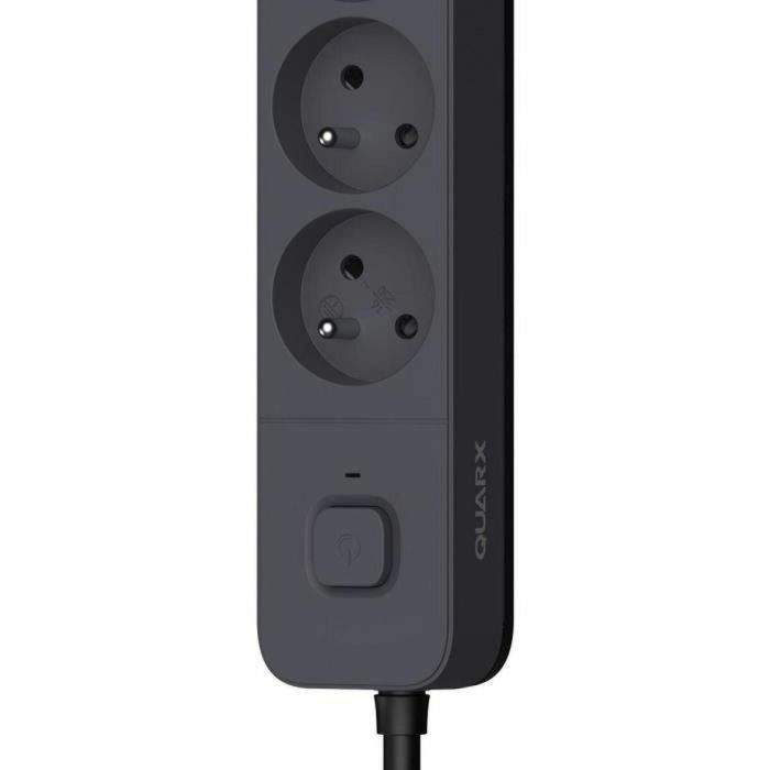 Quarx Regleta 4 Tomas con 3 Puertos USB Cable 1,5m 1
