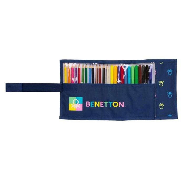 Plumier Benetton Cool Azul marino 7 x 20 x 7 cm Enrollable 27 Piezas 3