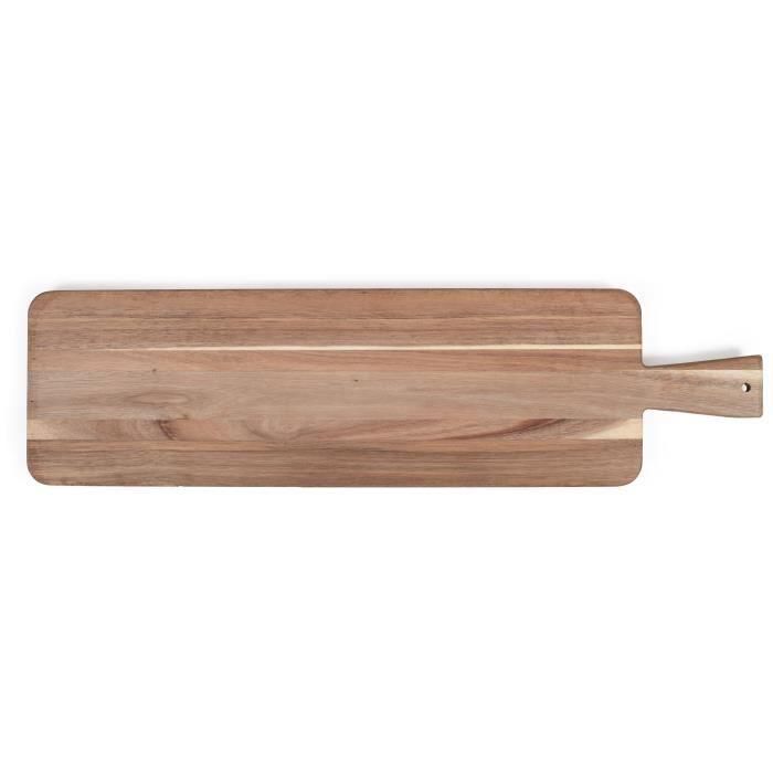 LIVOO MES151 - Tabla de Aperitivos Maxi de Madera de Acacia FSC 75x19.5 cm con Patas
