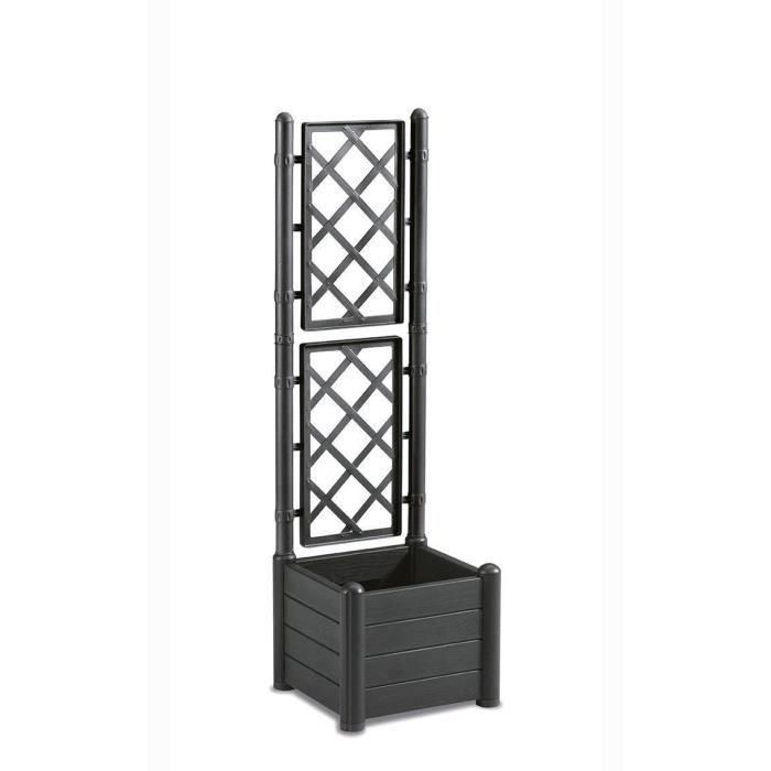 Stefanplast STE8003507801066 Jardinera cuadrada Italia con enrejado, 30L, Plástico, Antracita 1 Stefanplast STE8003507801066 Jardinera cuadrada Italia con enrejado, 30L, Plástico, Antracita 1