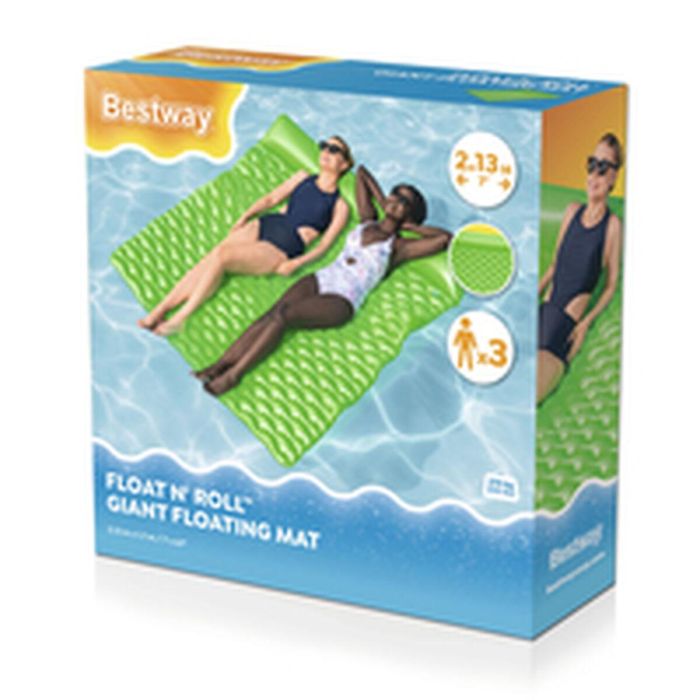 Bestway Colchoneta Hinchable Gigante Enrollable Verde 213x170 cm Playa y Piscina 44106 13