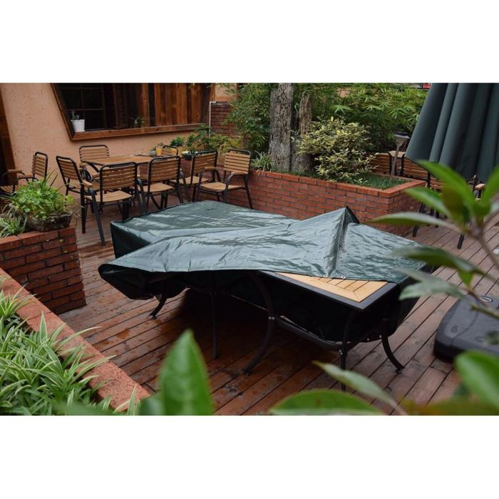Altadex Funda de protección para mesa y sillas 143x225x90cm, poliéstes 240g/m², impermeable y transpirable, interior/exterior 1 Altadex Funda de protección para mesa y sillas 143x225x90cm, poliéstes 240g/m², impermeable y transpirable, interior/exterior 1