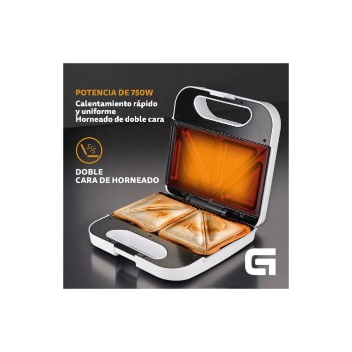 Sandwichera Grunkel SAN-CC BL/ 750W/ para 2 sandwiches 2