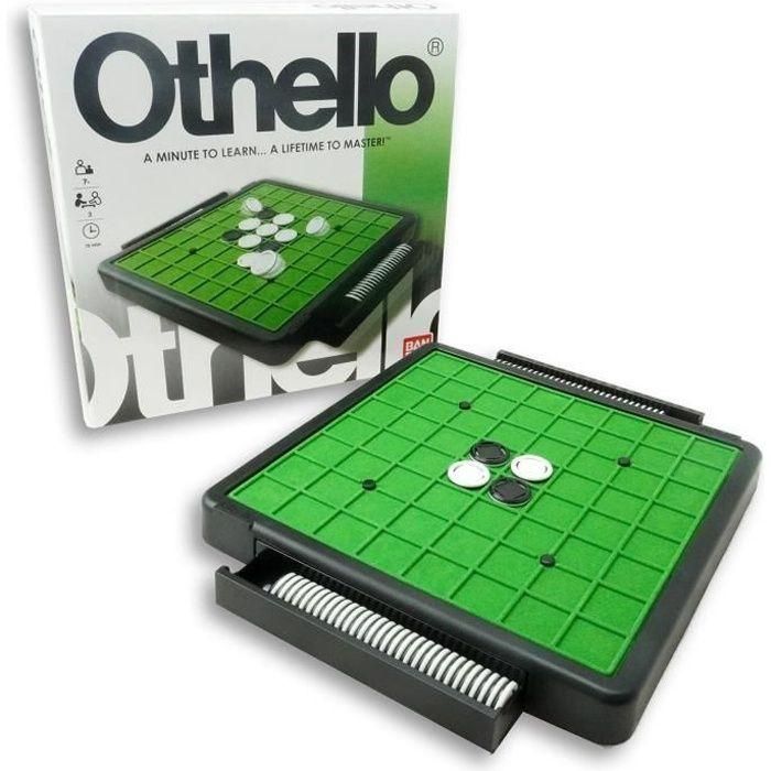 Bandai Juego de Mesa Othello | Estrategia para 2 Jugadores | Edad 7+ Años | Partidas 20 Min | Incluye 64 Fichas Negras/Blancas Bandai Juego de Mesa Othello | Estrategia para 2 Jugadores | Edad 7+ Años | Partidas 20 Min | Incluye 64 Fichas Negras/Blancas