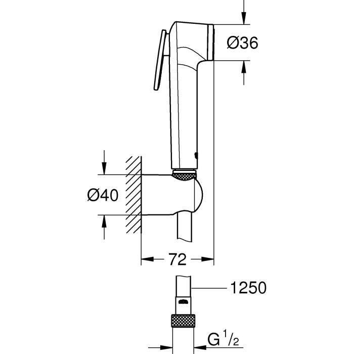 Alcachofa de ducha con manguera Grohe 26175001 Silicona 4