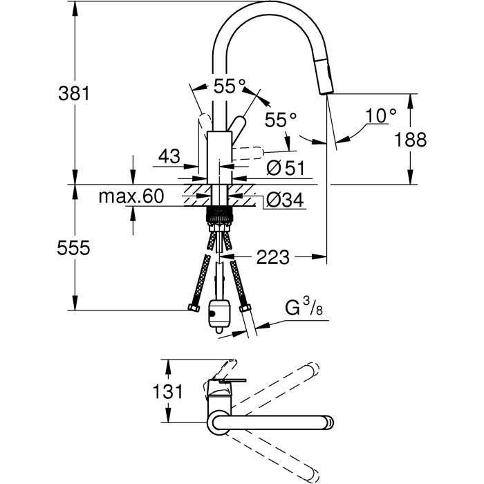 Grifo Monomando Grohe 31484001 5