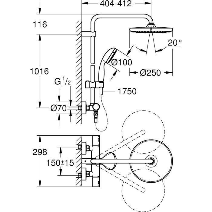 Columna de Ducha Grohe Vitalio Start 250 5