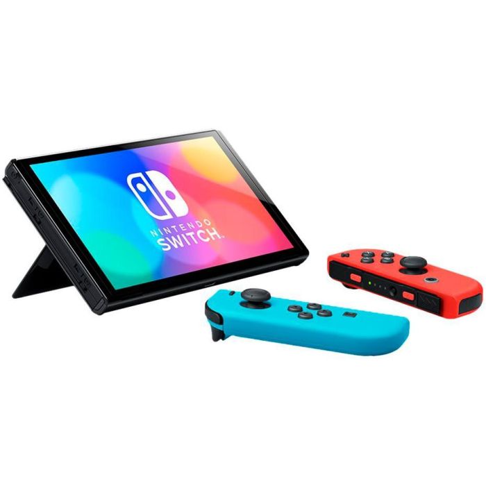 Nintendo SWITCH OLED BLRD Switch OLED 7" Azul Neón/Rojo Neón, 64GB con Base, 2 Joy-Con y Puerto LAN 1