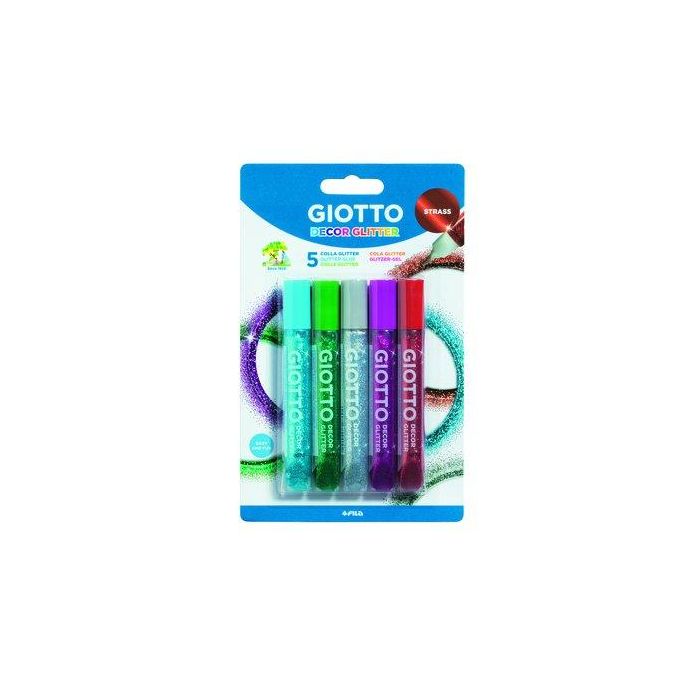 Cola Giotto Glitter Decor Strass (Tubo) 10,5Ml. Blister De 5