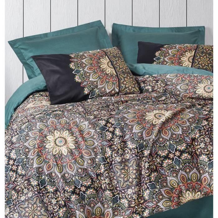 Juego de cama - 1 funda nórdica 220x240 cm + 2 fundas de almohada 60x60 cm - 100% algodón satén - Essence 3 Juego de cama - 1 funda nórdica 220x240 cm + 2 fundas de almohada 60x60 cm - 100% algodón satén - Essence 3
