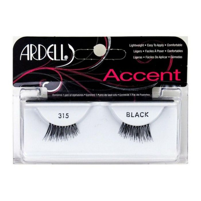 Ardell #315-black Pestañas Postizas Accent Negras para Extremo Exterior, Efecto Alargador, Dramático y Seductor, Cruelty Free