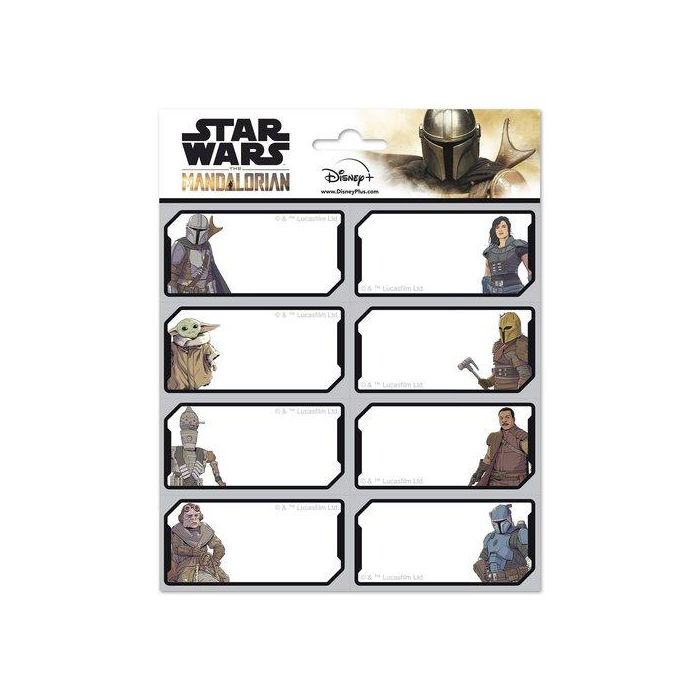 Etiqueta Escolar Erik 8X4 Cm. The Mandalorian (16 Ud.)