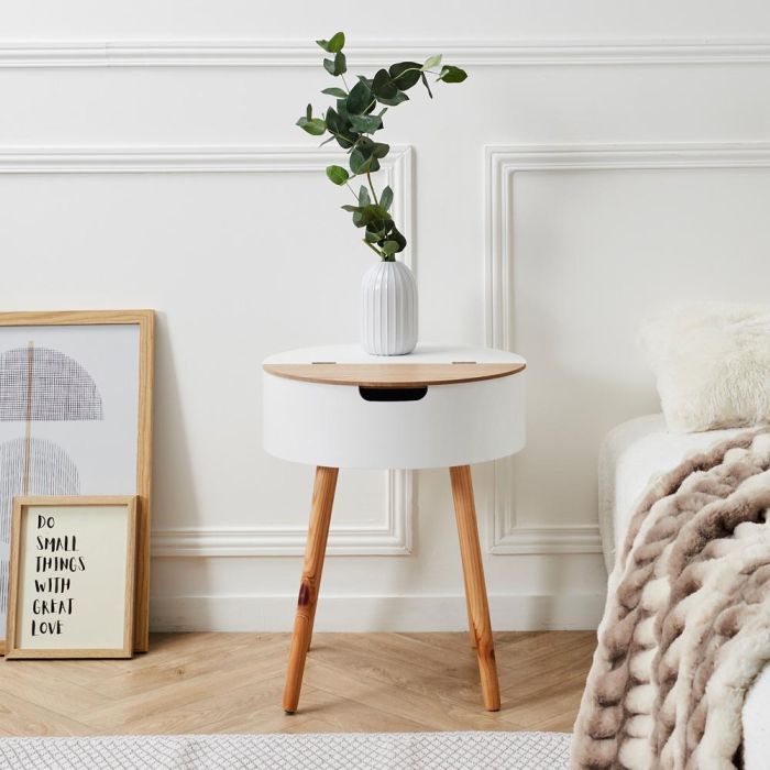 Home Deco Factory Mesa Cofre Blanca 45x54.5 cm 1