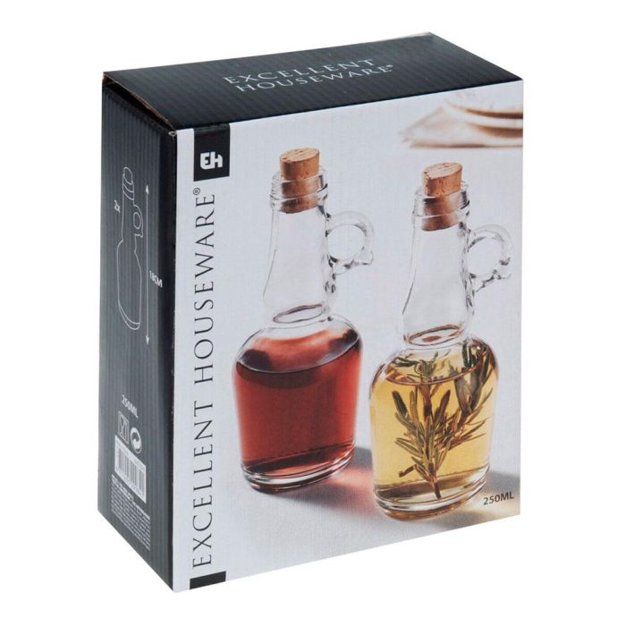 Set aceitera y vinagrera de cristal 250 ml 1 Set aceitera y vinagrera de cristal 250 ml 1