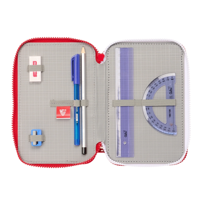 Plumier Triple Sevilla Fútbol Club Rojo 12,5 x 19,5 x 5,5 cm 36 Piezas 3