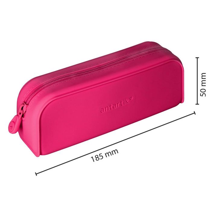 Estuche Portatodo Antartik Prisma Silicona Soft Rectangular 185x50x75 mm Rosa Fucsia 1