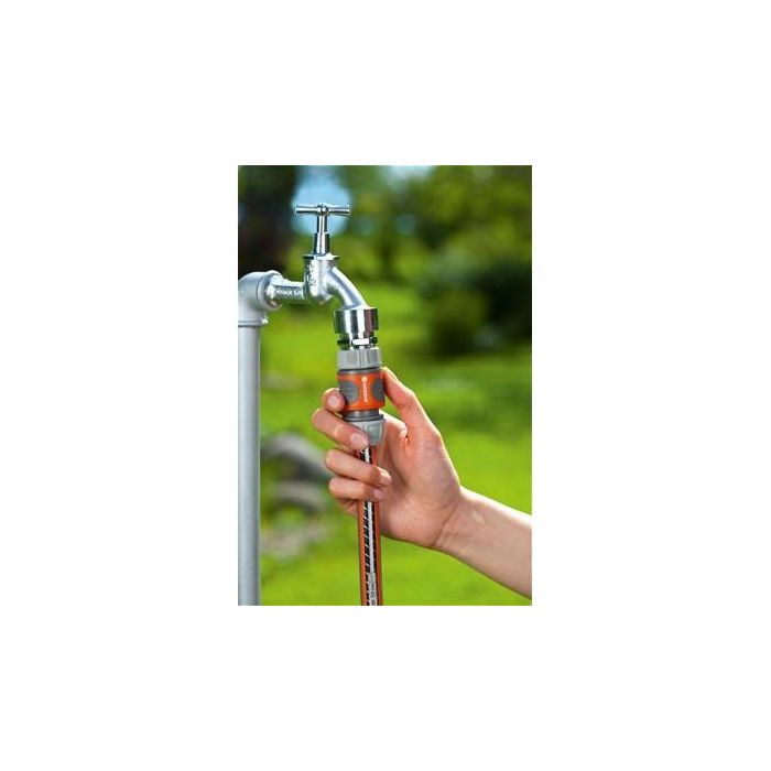 Gardena Conector rápido manguera 1/2" - 5/8", anti UV y anti hielo, polipropileno, gris/naranja 2