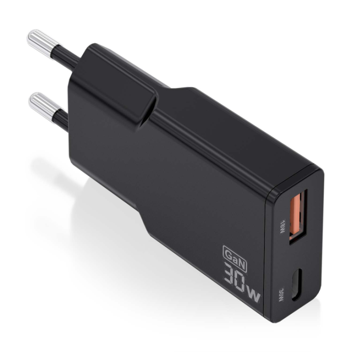 Cargador de Pared GaN Aisens ASCH-30W2P047-BK/ 1xUSB Tipo-C/ 1xUSB/ 30W/ Negro Cargador de Pared GaN Aisens ASCH-30W2P047-BK/ 1xUSB Tipo-C/ 1xUSB/ 30W/ Negro