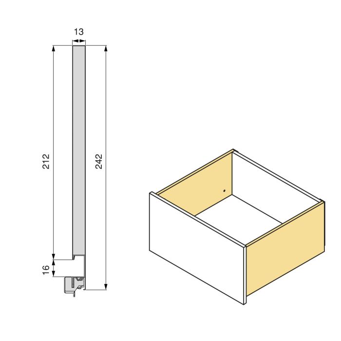 Emuca Cajón exterior Vertex 3D 60kg de altura 242mm, profundidad 500mm, Acero, Pintado blanco 3 Emuca Cajón exterior Vertex 3D 60kg de altura 242mm, profundidad 500mm, Acero, Pintado blanco 3