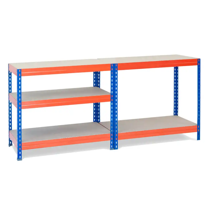 Ar storage Estanteria metalica 192x90x45 cm 5 estantes 220kg por estante bandejas de madera sin tornillos azul naranja 2 Ar storage Estanteria metalica 192x90x45 cm 5 estantes 220kg por estante bandejas de madera sin tornillos azul naranja 2