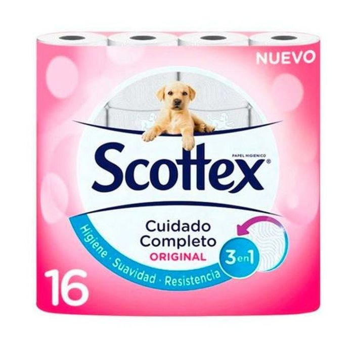 Papel Higiénico Scottex Original Blanco 16 Piezas (6 Unidades) 1