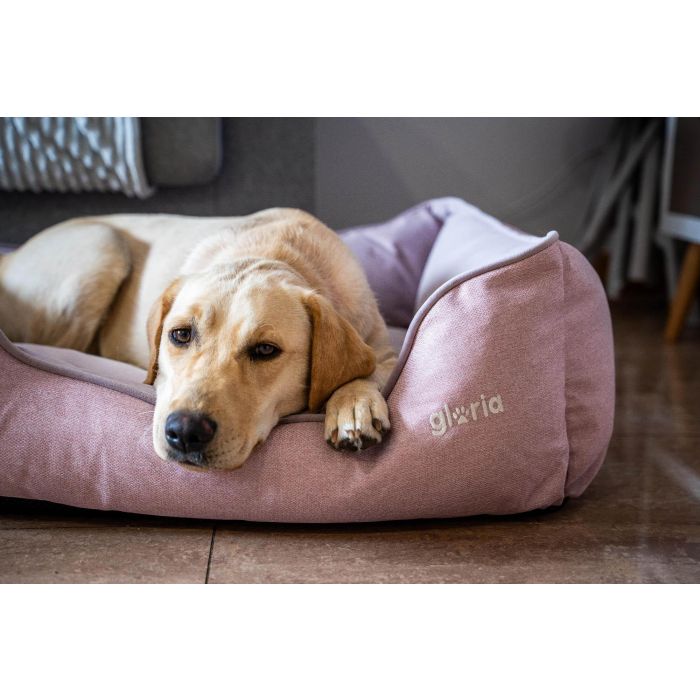 Cadaqués Cuna Rectangular Rosa 100x80 cm con Cremallera y Relleno de Poliéster Reciclado, Base Antideslizante, Lavable 1