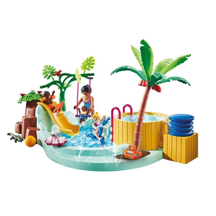 Playmobil Piscina Infantil con Jacuzzi y Tobogán 71529 para Niños